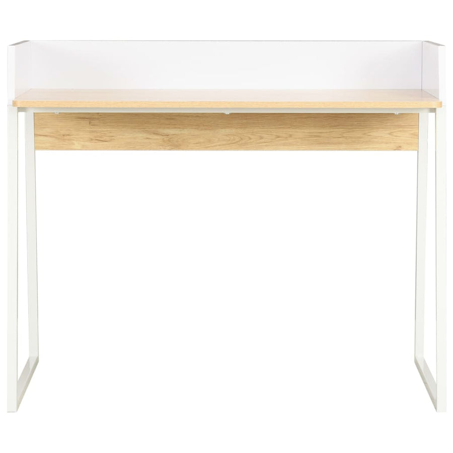 Desk White and Oak 90x60x88 cm