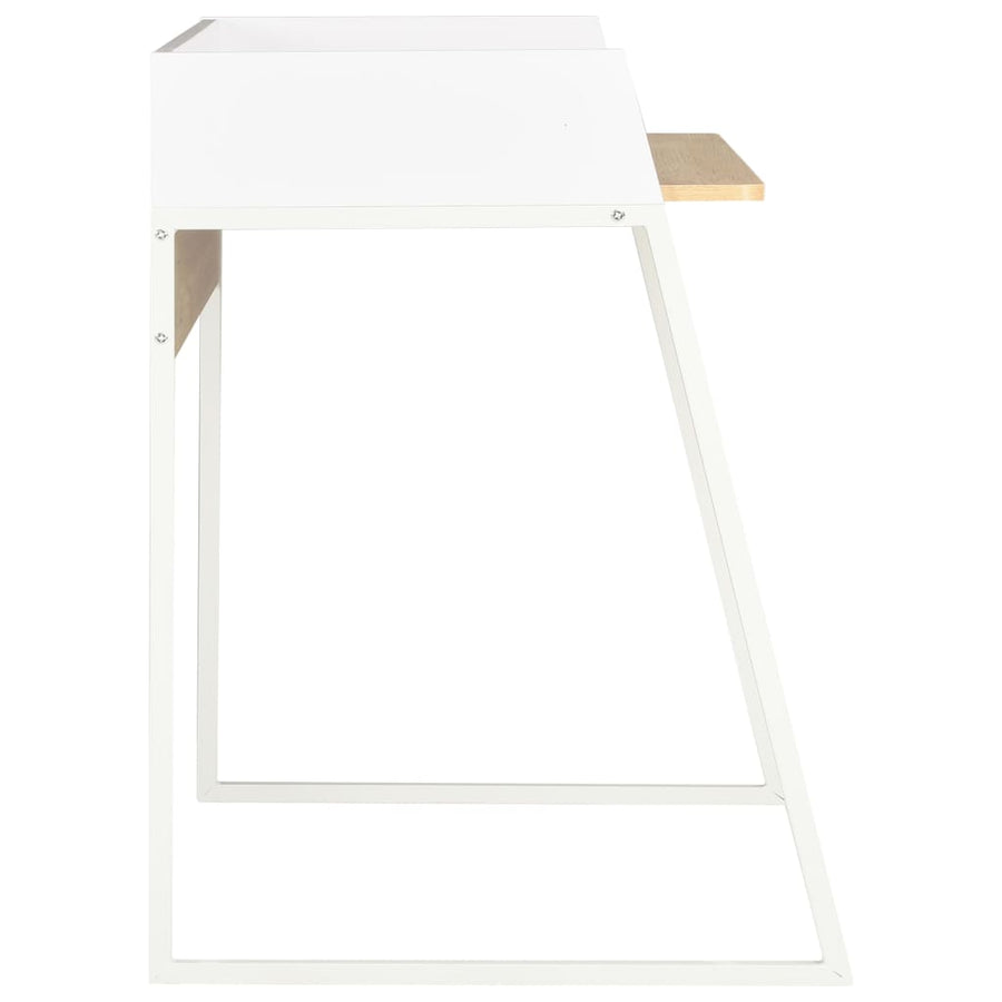 Desk White and Oak 90x60x88 cm