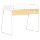 Desk White and Oak 90x60x88 cm - Top-Down View