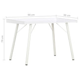 Desk White 90x50x79 Cm - Rear View