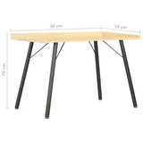 Desk Oak 90x50x79 cm - Rear View