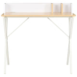 Desk White and Natural 80x50x84 cm - Front View