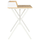Desk White and Natural 80x50x84 cm - Side View