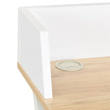 Desk White and Natural 80x50x84 cm - Rear View