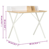 Desk White and Natural 80x50x84 cm - Close-Up Angle