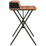 Desk Black and Brown 80x50x84 cm - Side View