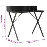 Desk Black 80x50x84 cm - Close-Up Angle