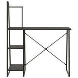 Desk With Shelving Unit Black 102x50x117 Cm - Front View