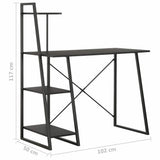 Desk with Shelving Unit Black 102x50x117 cm