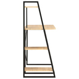 Desk with Shelving Unit Black and Oak 102x50x117 cm - Side View