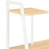 Desk With Shelving Unit White And Oak 102x50x117 Cm