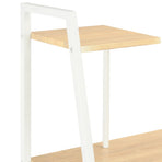 Desk With Shelving Unit White And Oak 102x50x117 Cm