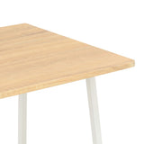Desk With Shelving Unit White And Oak 102x50x117 Cm - Rear View