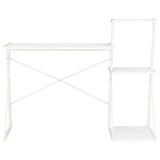 Desk With Shelf White 116x50x93 Cm - Front View