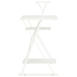 Desk With Shelf White 116x50x93 Cm - Side View