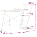 Desk With Shelf White 116x50x93 Cm - Close-Up Angle
