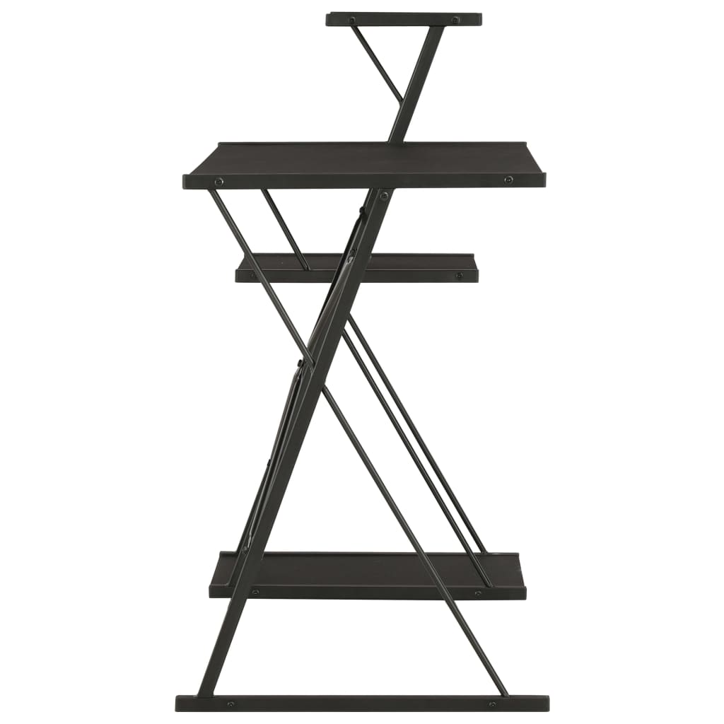 Desk With Shelf Black 116x50x93 Cm
