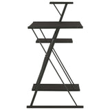 Desk With Shelf Black 116x50x93 Cm - Side View