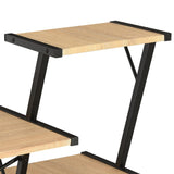 Desk with Shelf Black and Oak 116x50x93 cm - 45-Degree Angle