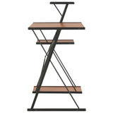 Desk with Shelf Black and Brown 116x50x93 cm - Side View