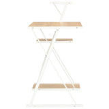Desk With Shelf White And Oak 116x50x93 Cm - Side View