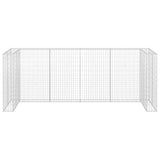 Gabion Wall for Garbage Bins Galvanised Steel 320x100x120 cm - Top-Down View