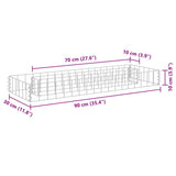 Gabion Raised Bed Galvanised Steel 90x30x10 cm