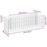 Gabion Raised Bed Galvanised Steel 90x30x30 cm