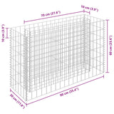 Gabion Raised Bed Galvanised Steel 90x30x60 cm - Close-Up Angle