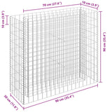 Gabion Raised Bed Galvanised Steel 90x30x90 cm - Close-Up Angle