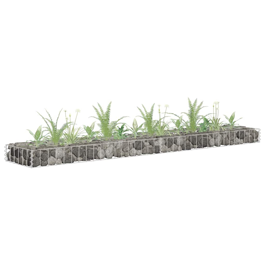Gabion Raised Bed Galvanised Steel 180x30x10 cm