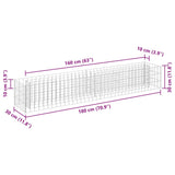 Gabion Raised Bed Galvanised Steel 180x30x30 cm - Close-Up Angle