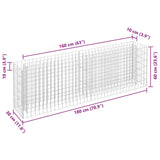 Gabion Raised Bed Galvanised Steel 180x30x60 cm