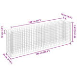 Gabion Raised Bed Galvanised Steel 180x30x60 cm - Close-Up Angle