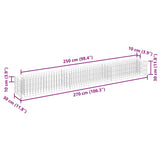 Gabion Raised Bed Galvanised Steel 270x30x30 cm - Close-Up Angle