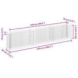 Gabion Raised Bed Galvanised Steel 270x30x60 cm