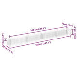 Gabion Raised Bed Galvanised Steel 360x30x30 cm - Close-Up Angle