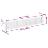 Gabion Raised Bed Galvanised Steel 360x30x60 cm - Close-Up Angle