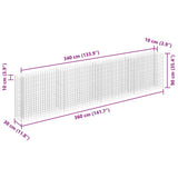 Gabion Raised Bed Galvanised Steel 360x30x90 cm - Close-Up Angle