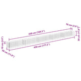 Gabion Raised Bed Galvanised Steel 450x30x30 cm - Close-Up Angle