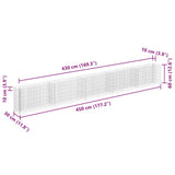 Gabion Raised Bed Galvanised Steel 450x30x60 cm - Close-Up Angle