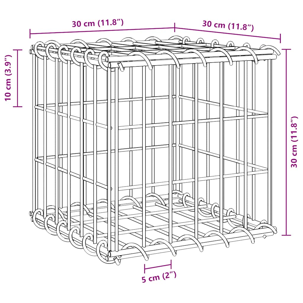 Cube Gabion Raised Bed Steel Wire 30x30x30 cm