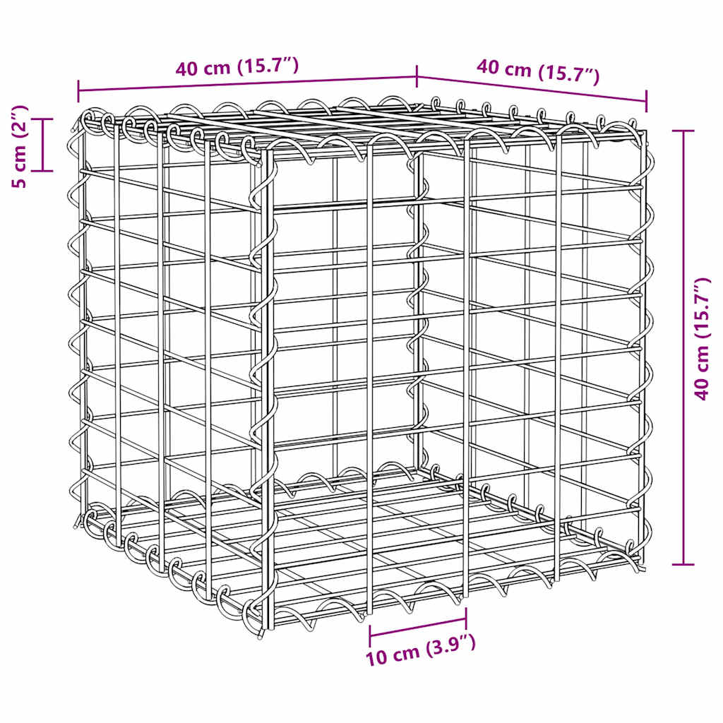 Cube Gabion Raised Bed Steel Wire 40x40x40 cm