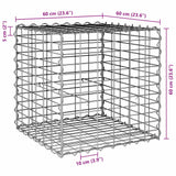 Cube Gabion Raised Bed Steel Wire 60x60x60 cm - Rear View