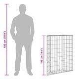 Trapezium Gabion Raised Bed Galvanised Steel 100x20x100 cm