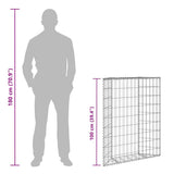 Trapezium Gabion Raised Bed Galvanised Steel 100x20x100 cm - Extra Image