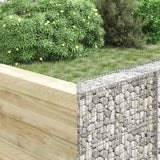 Trapezium Gabion Raised Bed Galvanised Steel 100x20x100 cm - Top-Down View