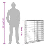 Trapezium Gabion Raised Bed Galvanised Steel 100x20x100 cm - Extra Image