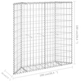 Trapezium Gabion Raised Bed Galvanised Steel 100x20x100 cm