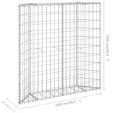 Trapezium Gabion Raised Bed Galvanised Steel 100x20x100 cm - Rear View